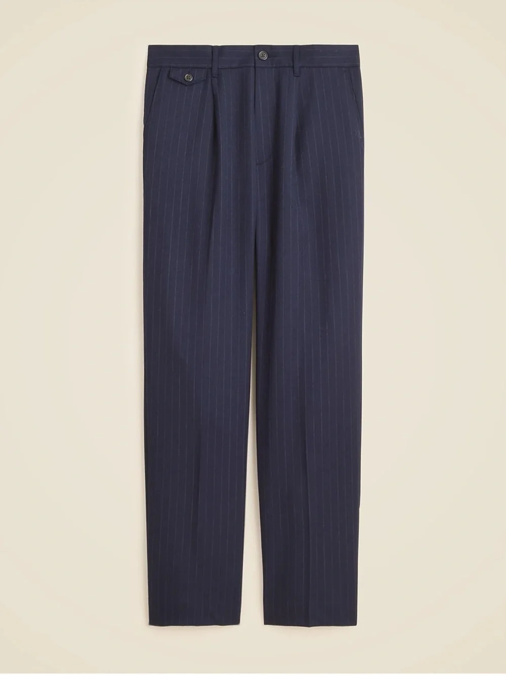J.CREW Classic pleated creased wool trouser in pinstripe